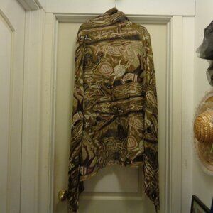 WHITE LOTUS GIRL DEEP TROPICS JUNGLE SARONG, WRAP, SCARF, SHAWL